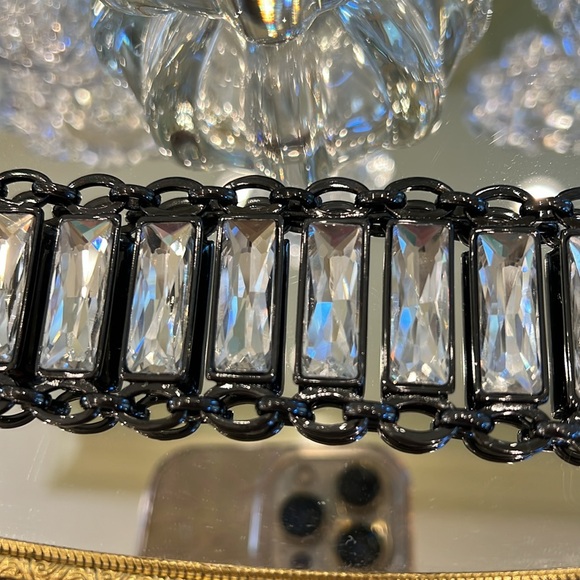 Cache Sparkle Rhinestone Bracelet Pewter Hardware, Clasp Hook - Picture 2 of 4